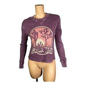 Joshua Tree Full Tilt Shirt Women's XL Juniors Purple Graphic Long Distressed